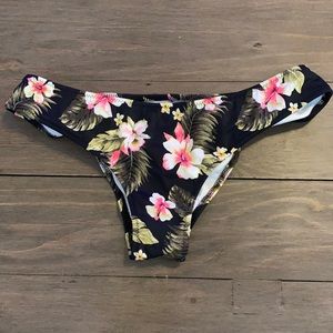VSPINK Black Hawaiian print bikini bottoms